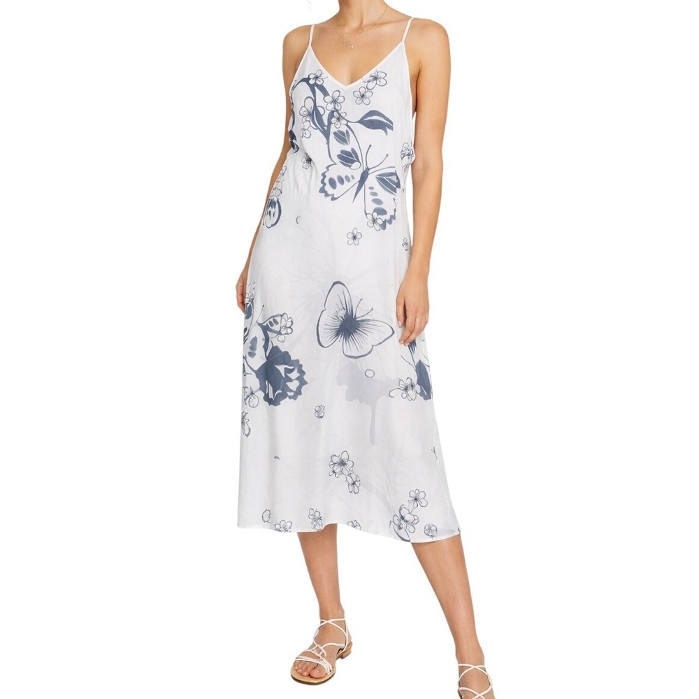 Butterfly Slip Dress XXL Floral Midi Lightweight Boho Y2K Sundress Fairy